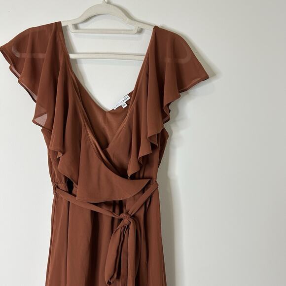 Baltic Born Katya Ruffle Maxi Dress 2XL Rust Orange Formal Bridesmaid Autumn - Picture 2 of 10